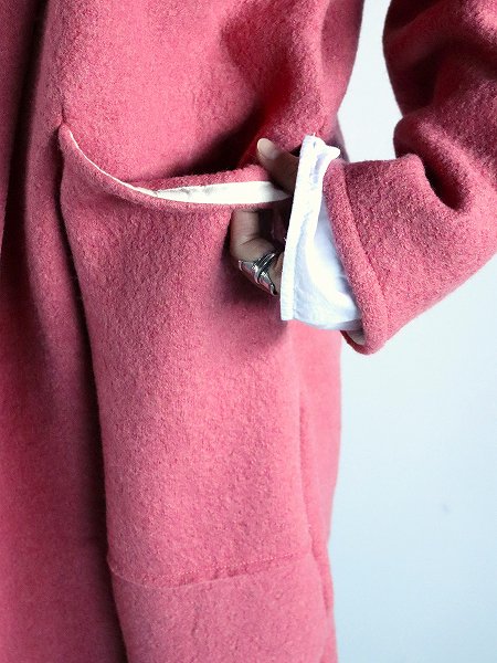 Workers NobilityLong Jacket / Boiled Wool - Pink