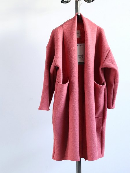 Workers NobilityLong Jacket / Boiled Wool - Pink