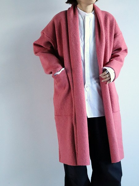 Workers NobilityLong Jacket / Boiled Wool - Pink