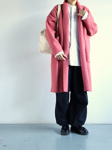 Workers NobilityLong Jacket / Boiled Wool - Pink