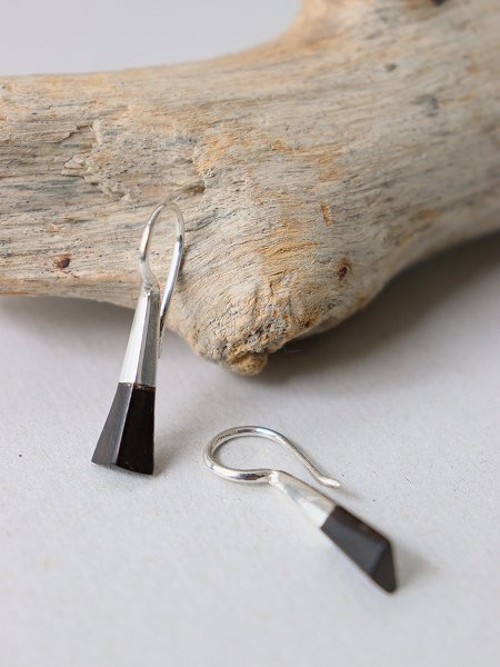 Touareg Silver Earrings 04 / Silver & Ebonywood