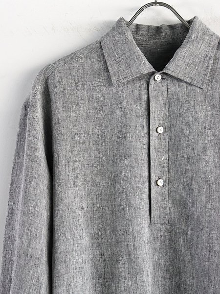 Cale (カル) Water Twist Linen Pull-over Shirt / Grey Chambray (C241F02B01)