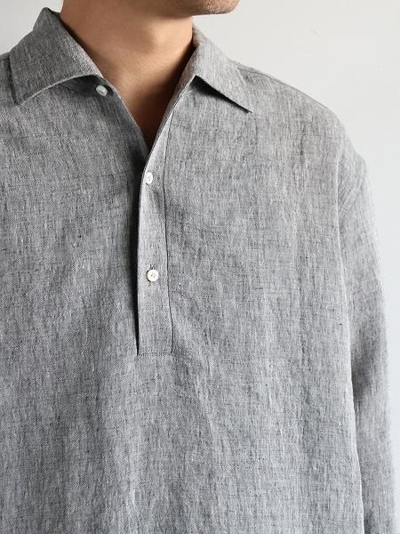 Cale カル　ウォーターツイストリネンプルオーバーシャツ　edifice Cale (カル) Water Twist Linen Pull-over Shirt / Grey