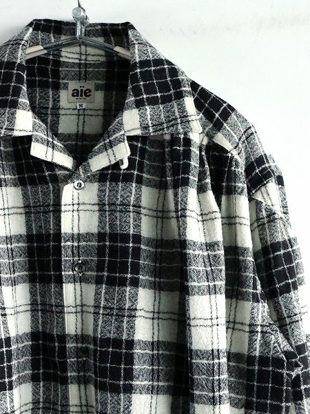 aiePainter Shirt - Wool Gauze Plaid / Grey (PU666)