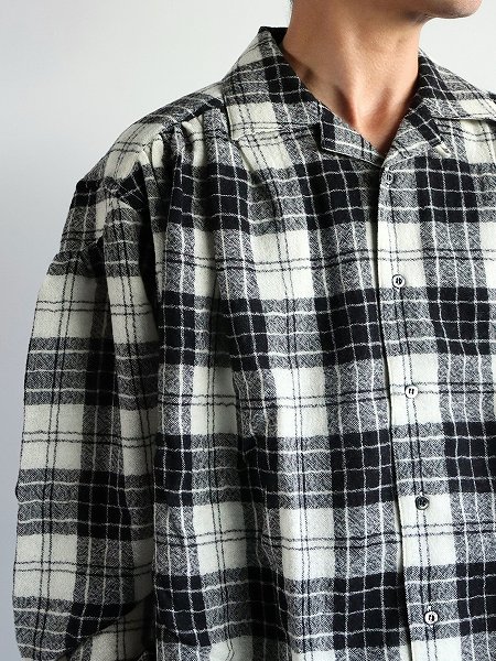 aiePainter Shirt - Wool Gauze Plaid / Grey (PU666)