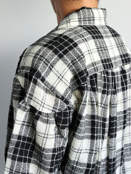 aiePainter Shirt - Wool Gauze Plaid / Grey (PU666)