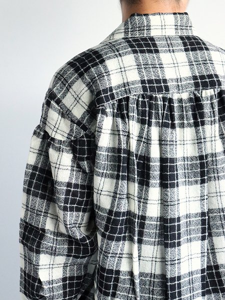 aiePainter Shirt - Wool Gauze Plaid / Grey (PU666)