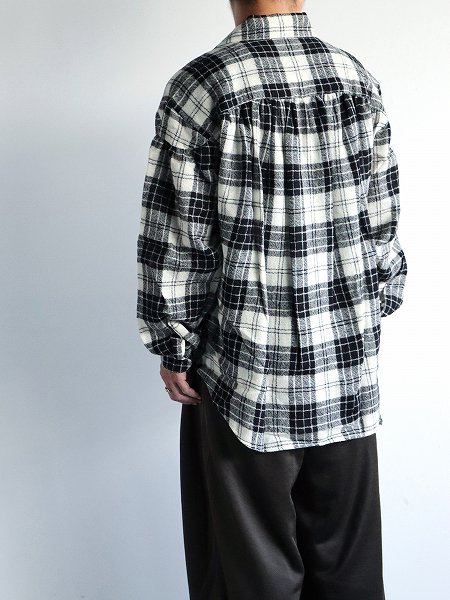 aiePainter Shirt - Wool Gauze Plaid / Grey (PU666)