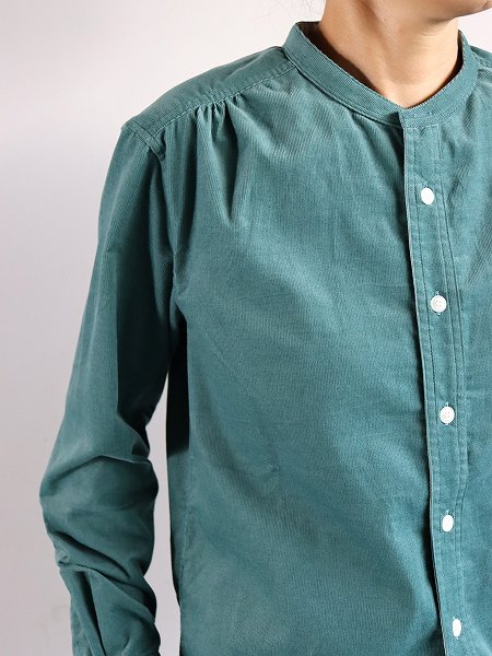 ASEEDONCLOUD　HW collarless shirt / Cords - Green