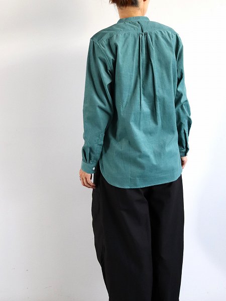 ASEEDONCLOUD　HW collarless shirt / Cords - Green