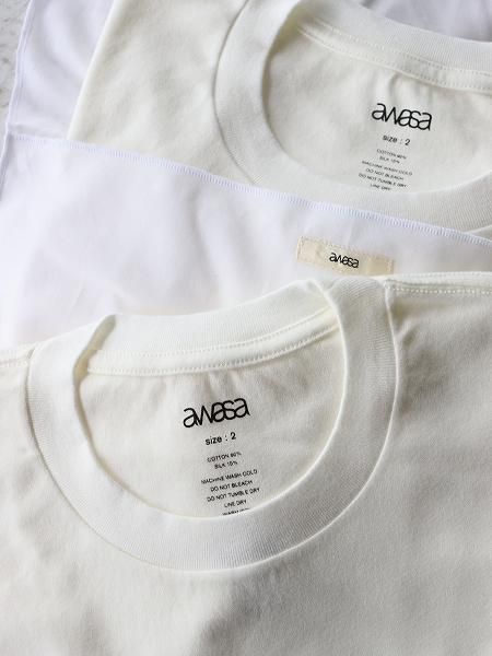 awasa (アワサ) コットンシルク 2P Tシャツ (aws1-02002) awasa (アワサ) コットンシルク 2P Tシャツ (aws1-02002)