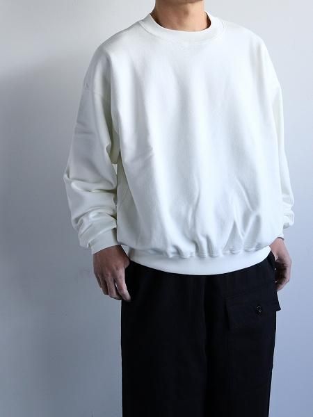 awasa (掠) Supima Aging Cotton Crew Neck Sweat / White (aws3-02001)