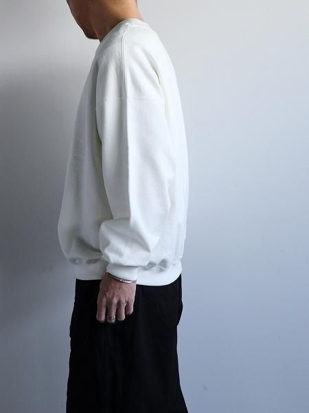 awasa (掠) Supima Aging Cotton Crew Neck Sweat / White (aws3-02001)