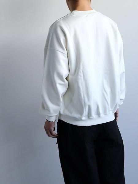 awasa (掠) Supima Aging Cotton Crew Neck Sweat / White (aws3-02001)