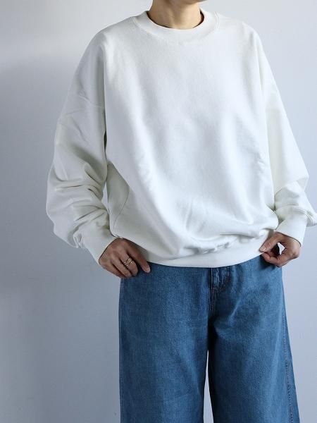 awasa (掠) Supima Aging Cotton Crew Neck Sweat / White (aws3-02001)