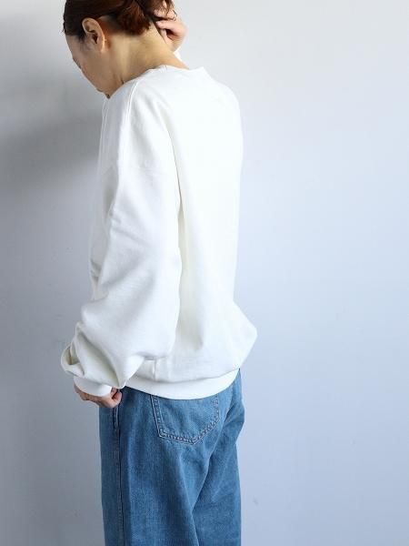 awasa (掠) Supima Aging Cotton Crew Neck Sweat / White (aws3-02001)