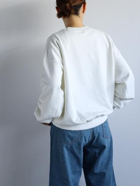 awasa (掠) Supima Aging Cotton Crew Neck Sweat / White (aws3-02001)