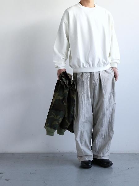 awasa (掠) Supima Aging Cotton Crew Neck Sweat / White (aws3-02001)