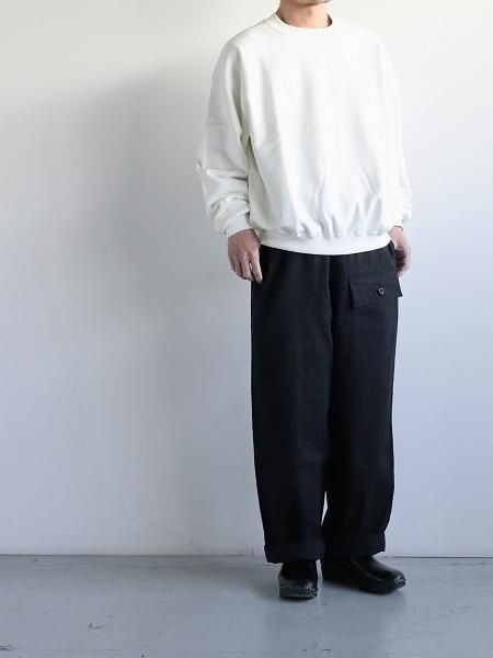 awasa (掠) Supima Aging Cotton Crew Neck Sweat / White (aws3-02001)