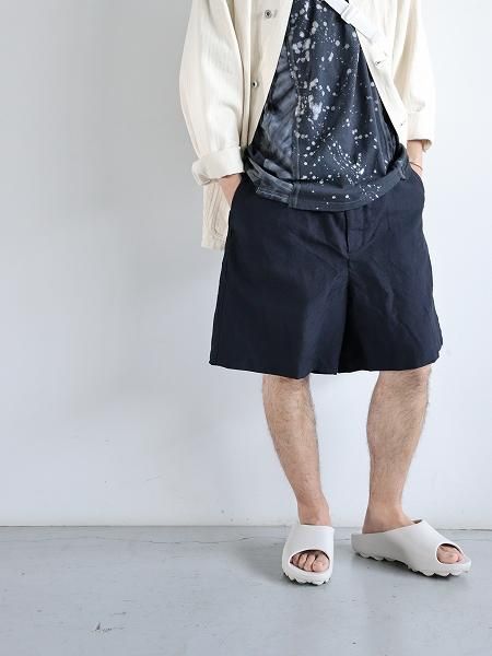 awasa / Wool Linen Wide Easy Shorts / aws3-06006