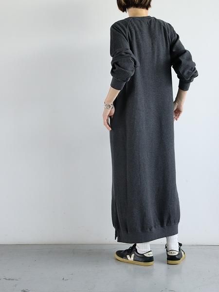 blurhms ROOTSTOCKRough&Smooth Crew-Neck Dress / Heather Charcoal  (bROOTS25F001W)