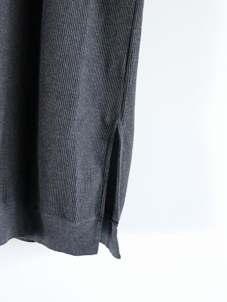 blurhms ROOTSTOCKRough&Smooth Crew-Neck Dress / Heather Charcoal  (bROOTS25F001W)