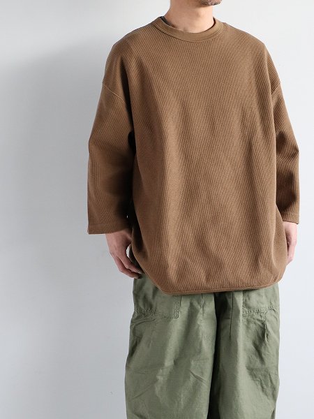 blurhms ROOTSTOCKRough&Smooth Thermal Baseball Tee / col.CAMEL