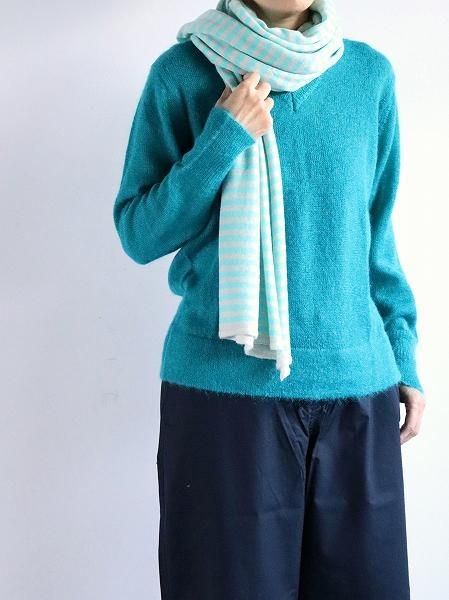 eleven 2nd　Cashmere no.1 Border Stole / カシミヤno.1 ボーダーストール (e2W-1057)