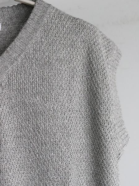 eleven. 2nd リネンシルク　slip over eleven 2nd / イレブンセカンド Linen Cotton Moss Stitchs V