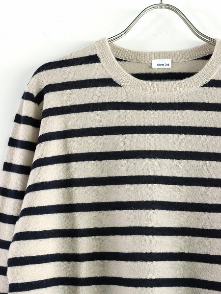 eleven 2nd / ֥󥻥ɡCashmere no.2 - Mens Round Neck Border  / ߥ 󥺥饦ɥͥåܡ