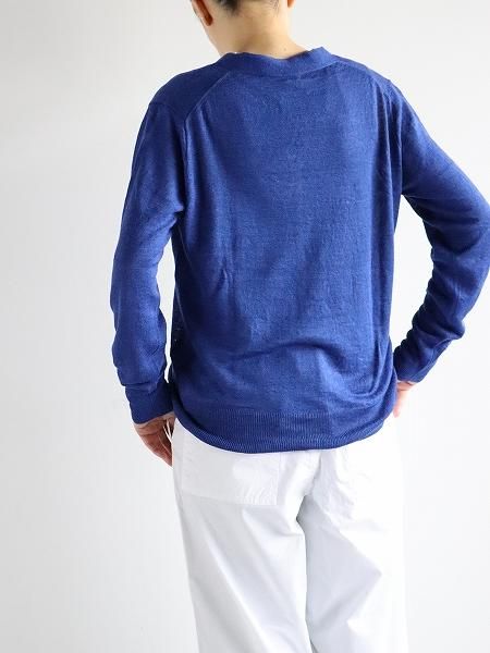 eleven 2nd　イレブンセカンド手袋 eleven 2nd / イレブンセカンド Fine Linen V-neck Cardigan