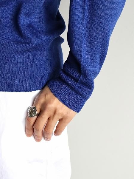 eleven 2nd / イレブンセカンド Fine Linen V-neck Jumper / Ink