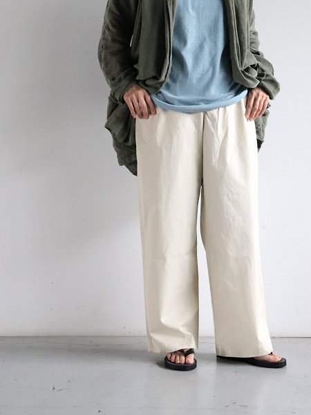 eleven 2nd Fine Cotton Poplin Wide Pants / Beige