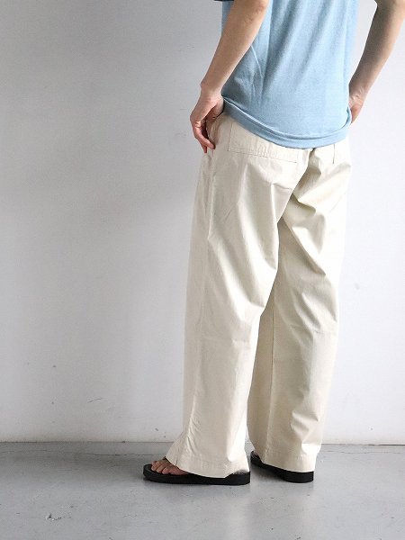 eleven 2nd Fine Cotton Poplin Wide Pants / Beige