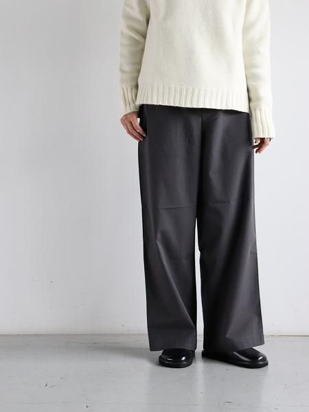 eleven 2nd Fine Cotton Poplin Wide Pants / Beige