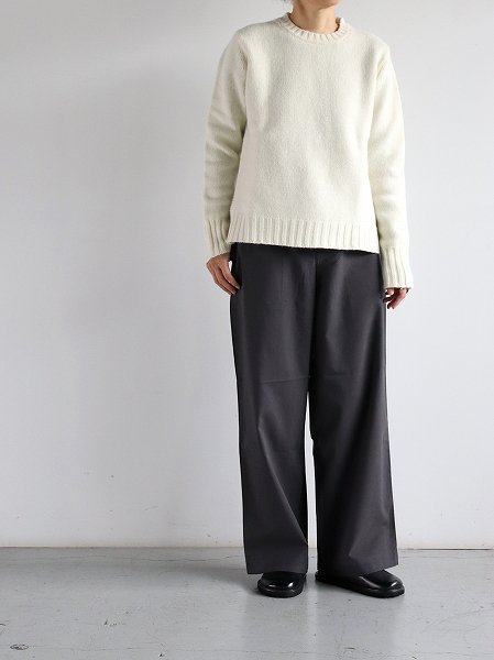 eleven 2nd Fine Twill Cotton Wide Pants / Drab