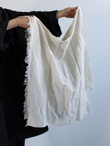 eleven 2nd Linen Cashmere Fringe Stole 