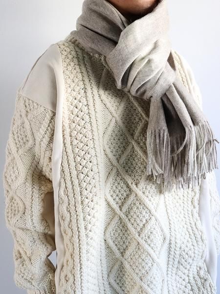 loomer (롼ޡ)Natural Wool Ombre Check Stole