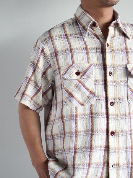 NECESSARY or UNNECESSARY (N.O.UN.)WORK SHIRT - LIGHT NEL / BEIGE CHECK