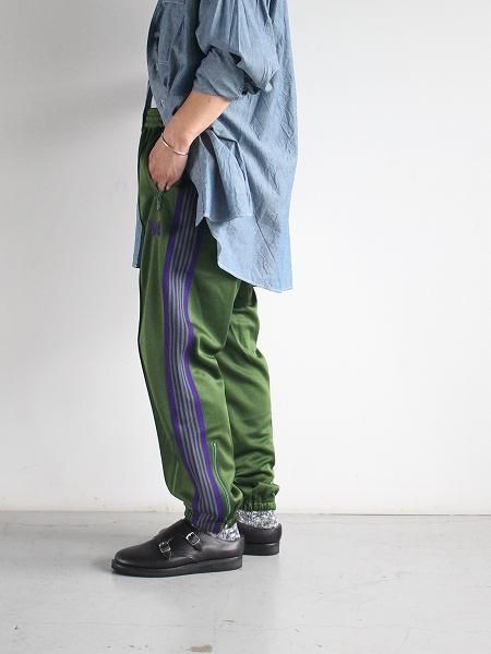 NEEDLES Zipped Track Pant - Poly Smooth / Ivy Green ＜2023AW 