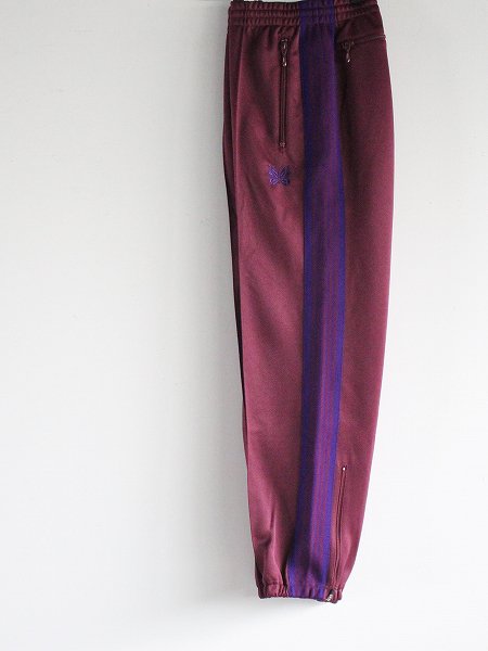 NEEDLES Zipped Track Pant - Poly Smooth / Wine ＜2023AW＞ (ニードルズ ジップドトラックパンツ)