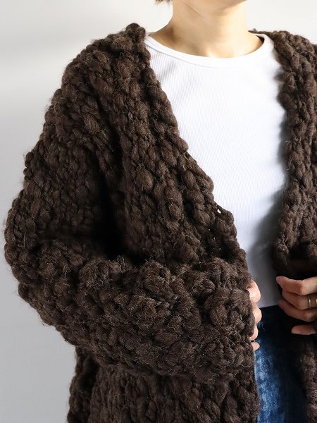 nido ˥å / FOAM COAT - Hand Knitted / Chocolate