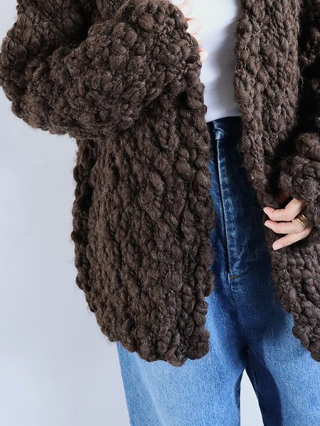 nido ˥å / FOAM COAT - Hand Knitted / Chocolate