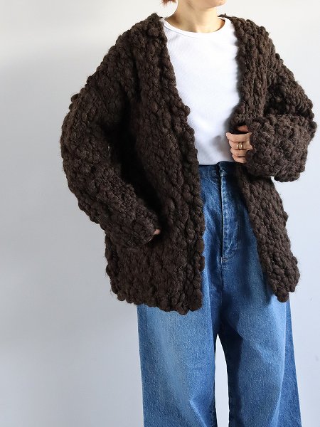 nido ˥å / FOAM COAT - Hand Knitted / Chocolate