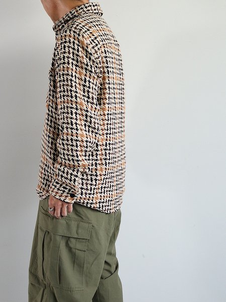 wax londonWHITING OVERSHIRT / HOUNDSTOOTH WEAVE - NATURAL