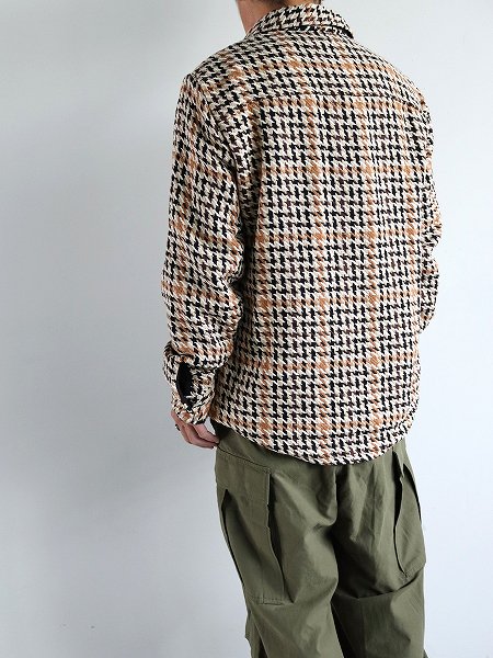 wax londonWHITING OVERSHIRT / HOUNDSTOOTH WEAVE - NATURAL