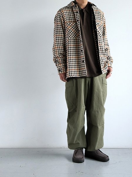 wax londonWHITING OVERSHIRT / HOUNDSTOOTH WEAVE - NATURAL