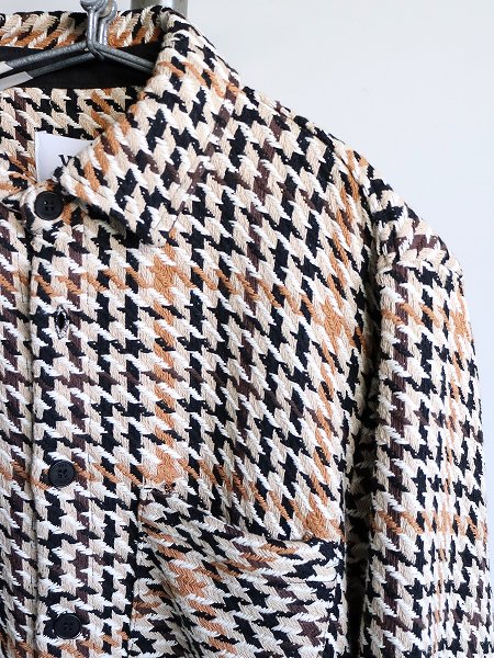 wax londonWHITING OVERSHIRT / HOUNDSTOOTH WEAVE - NATURAL