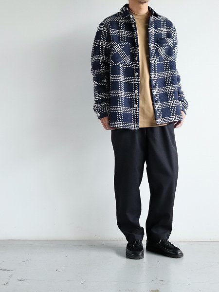 wax londonWHITING OVERSHIRT / LATTICE CHECK - NAVY