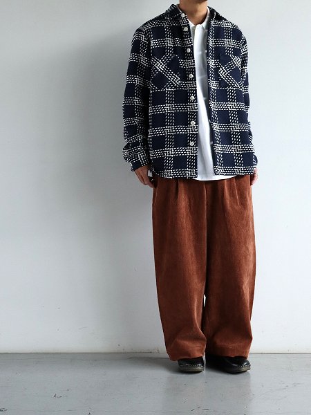 wax londonWHITING OVERSHIRT / LATTICE CHECK - NAVY